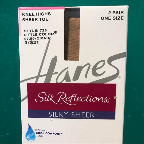 Hanes Accessories - Hanes 2-pack sheer toe knee high hoseiry